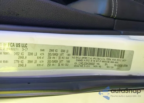 2017 Dodge Durango Citadel Awd z USA, uszkodzony, nr VIN 1C4RDJEG6HC806667